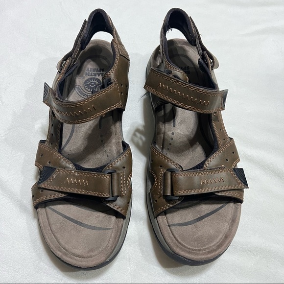 KHOMBU BLUE SHARK LEATHER AND EARTH SPIRIT BROWN BUNDLE SANDALS 13 main image 16